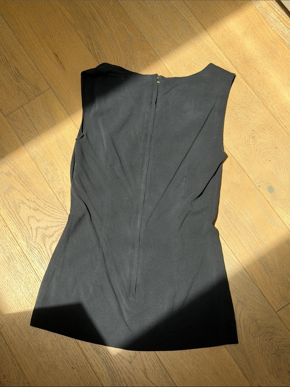 Dolce & Gabbana Black Scoop Neck Silk Top - Picture 3 of 3